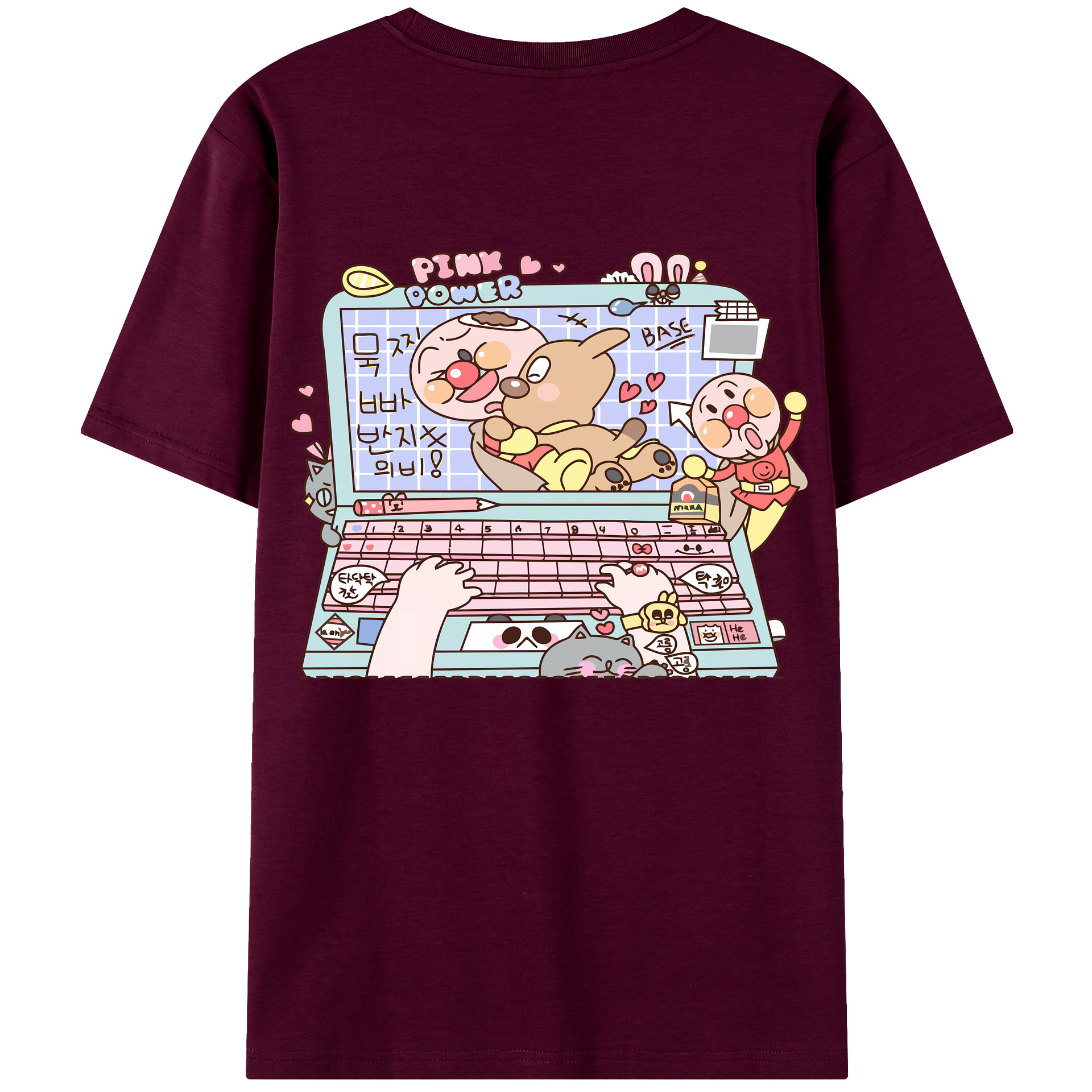 （画像用） アンパンマン Anpanman レディース半袖Tシャツ(バックプリント)